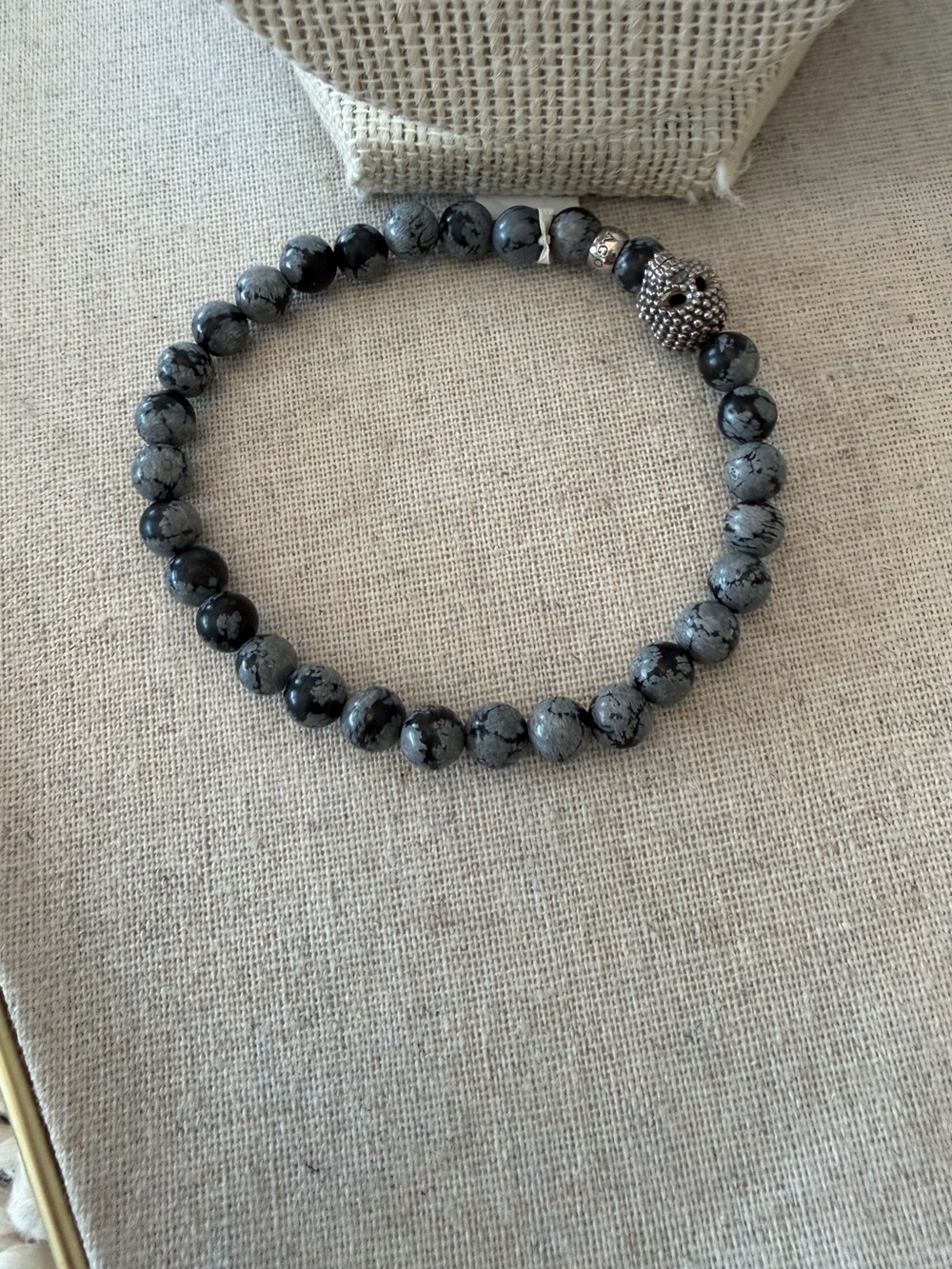Lagos Men’s Sterling Silver Anthem Obsidian Skull Bracelet - 7” - New With Tags